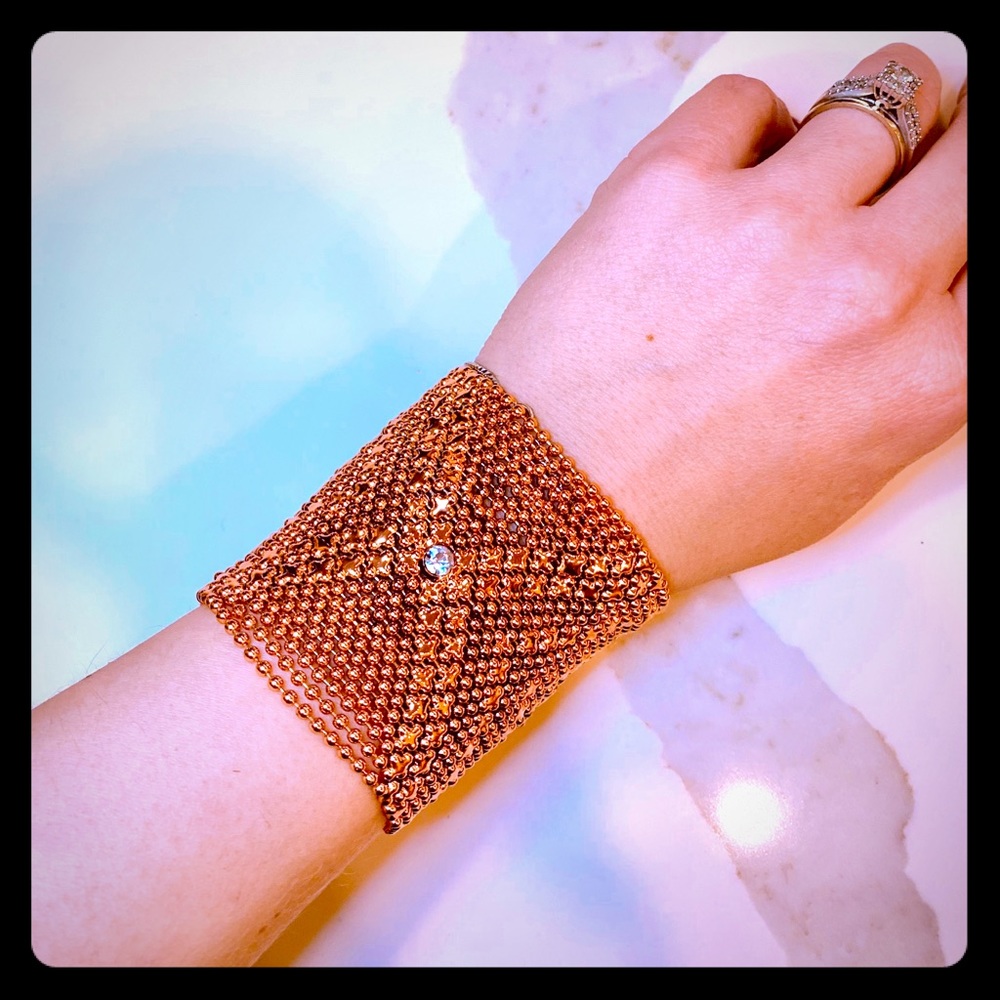 Hand made wide bracelets 7.5 inch, in gold color